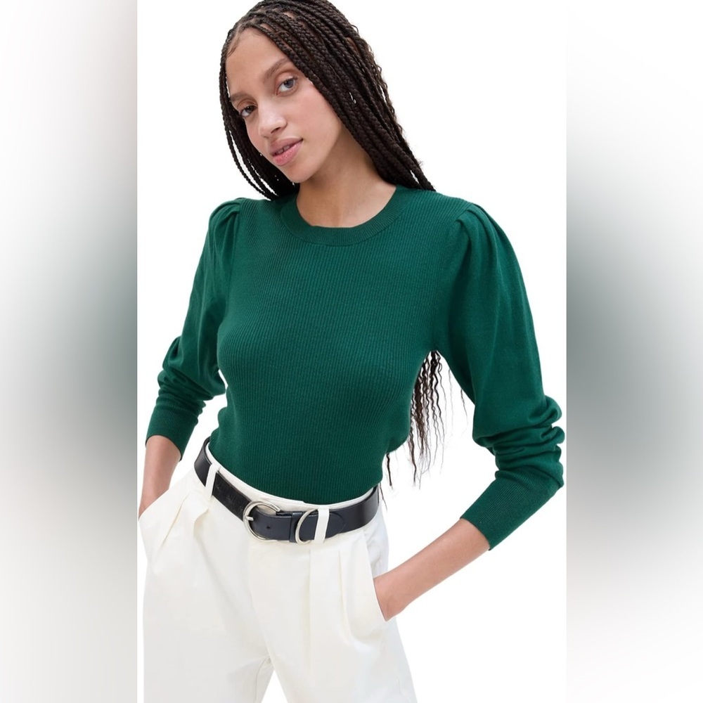 GAP Women's Puffed Sleeve Crewneck Sweater | Color June Bug | Size XS | G2